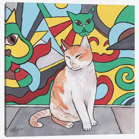 Cat Graffiti In The City Canvas Print #ADN250} by Alexandra Dobreikin Canvas Art