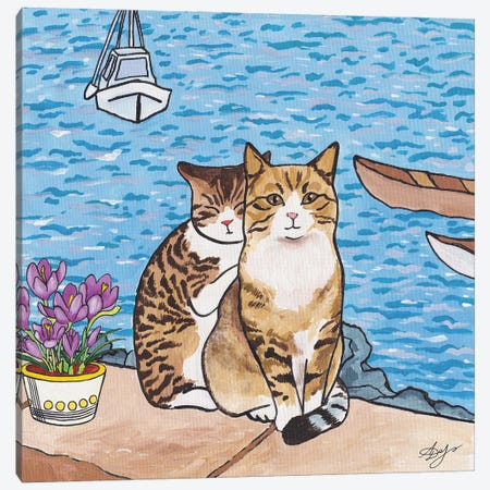 Kittens On The Marina Embankment Canvas Print #ADN252} by Alexandra Dobreikin Canvas Wall Art