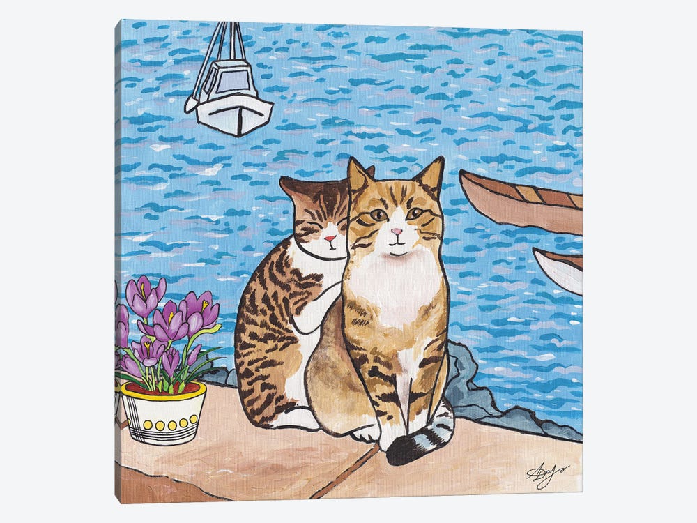 Kittens On The Marina Embankment by Alexandra Dobreikin 1-piece Canvas Art
