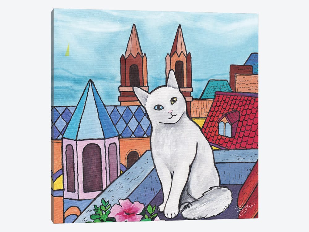 Cat On The Roof Of The House by Alexandra Dobreikin 1-piece Art Print