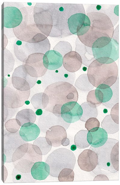Watercolor Spring Coffee Canvas Art Print - Polka Dot Patterns