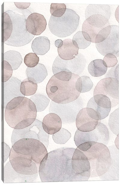 Watercolor Coffee Dreams Canvas Art Print - Polka Dot Patterns