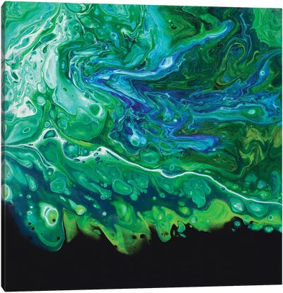 Spring Stream Canvas Art Print - Green with Envy