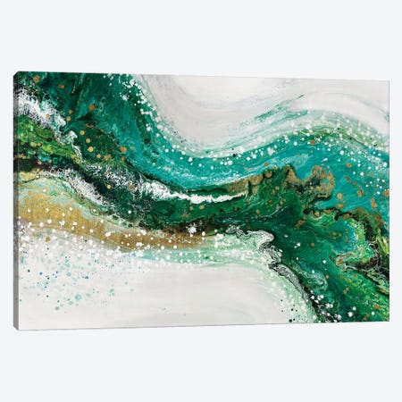 Green Wave Canvas Print #ADN299} by Alexandra Dobreikin Canvas Artwork