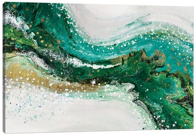 Green Wave Canvas Art Print - Alexandra Dobreikin