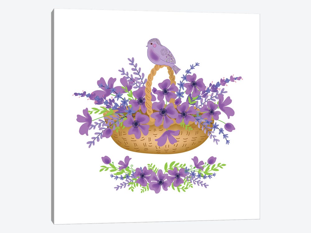 Floral Purple by Alexandra Dobreikin 1-piece Canvas Art