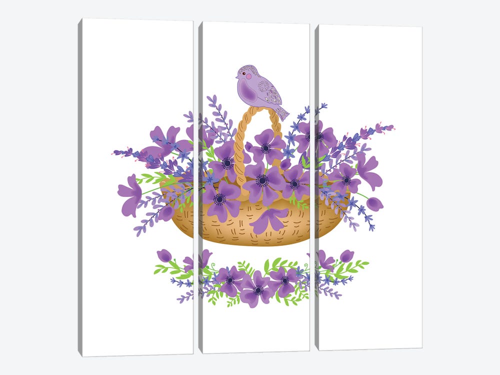 Floral Purple by Alexandra Dobreikin 3-piece Canvas Art