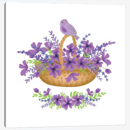 Floral Purple Canvas Print #ADN29} by Alexandra Dobreikin Canvas Wall Art