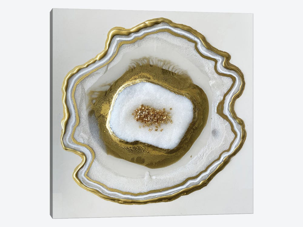 Agate Gold Ivory by Alexandra Dobreikin 1-piece Canvas Print