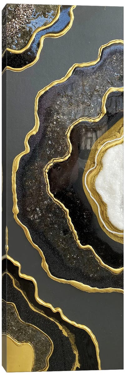 Black Agate Gold Canvas Art Print - Alexandra Dobreikin