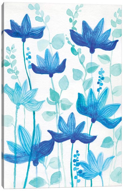 Blue Garden Canvas Art Print - Alexandra Dobreikin