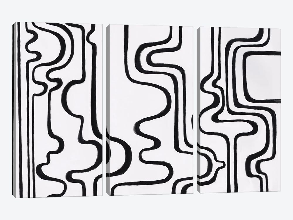 Labyrinth Of Thoughts by Alexandra Dobreikin 3-piece Canvas Wall Art