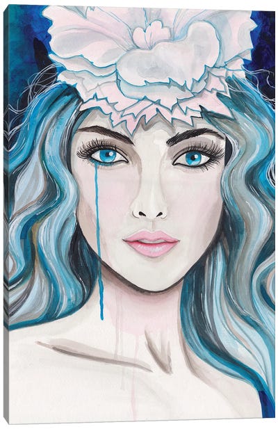Lady In Blue Canvas Art Print - Alexandra Dobreikin