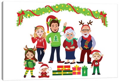 Christmas Family II Canvas Art Print - Home for the Holidays