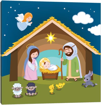 Hollyland Canvas Art Print - Religious Christmas Art