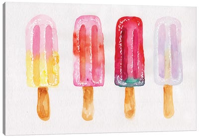 Hello Summer! Canvas Art Print - Ice Cream & Popsicle Art