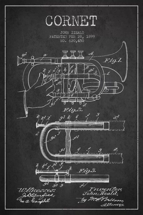 Cornet Charcoal Patent Blueprint