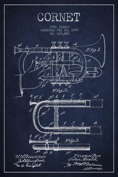 Cornet Navy Blue Patent Blueprint
