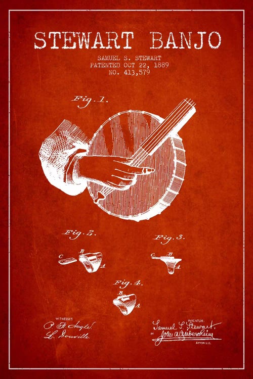 Stewart Banjo Red Patent Blueprint