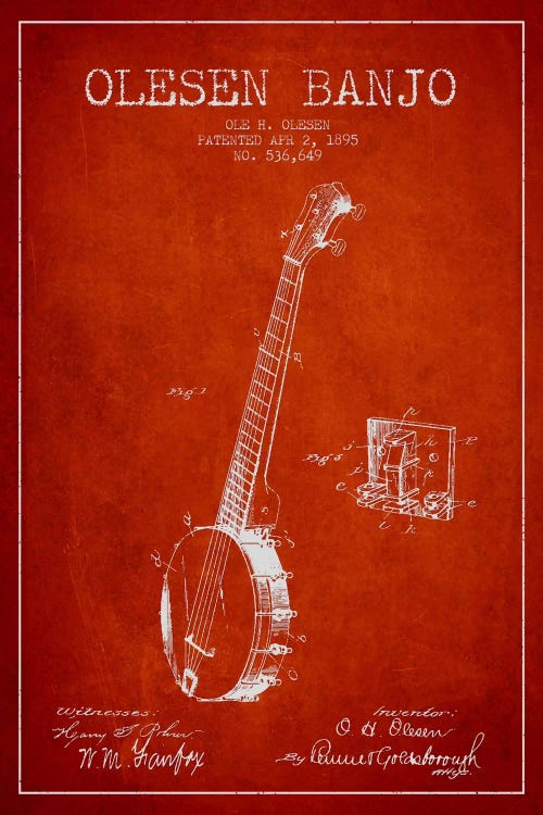 Olesen Banjo Red Patent Blueprint