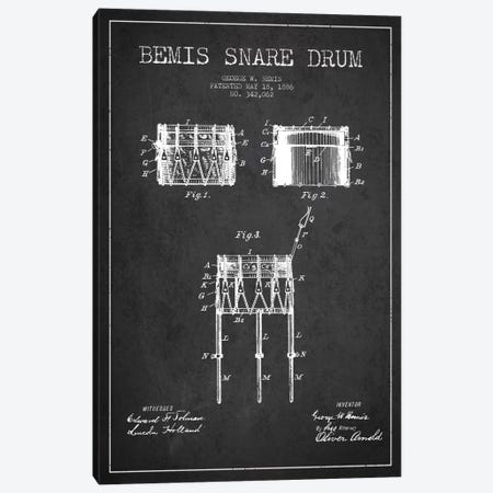 Bemis Drum Charcoal Patent Blueprint Canvas Print #ADP1049} by Aged Pixel Canvas Wall Art
