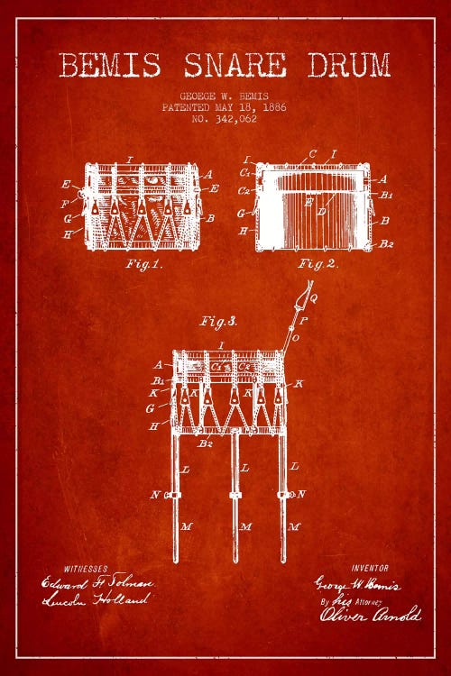 Bemis Drum Red Patent Blueprint