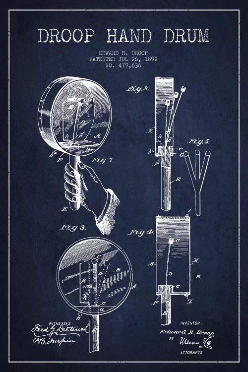 Droop Drum Navy Blue Patent Blueprint