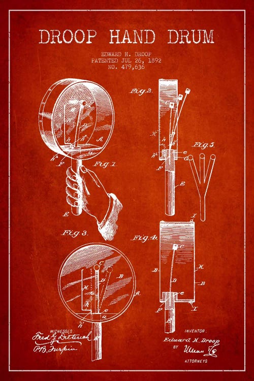 Droop Drum Red Patent Blueprint