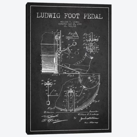 Ludwig Pedal Charcoal Patent Blueprint Canvas Print #ADP1059} by Aged Pixel Art Print