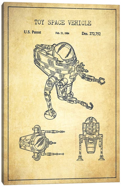 Toy Robot Vintage Patent Blueprint Canvas Art Print - Toy & Game Blueprints