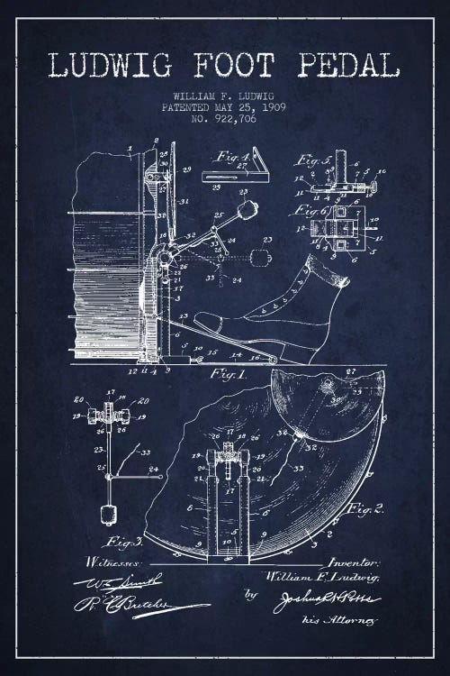Ludwig Pedal Navy Blue Patent Blueprint