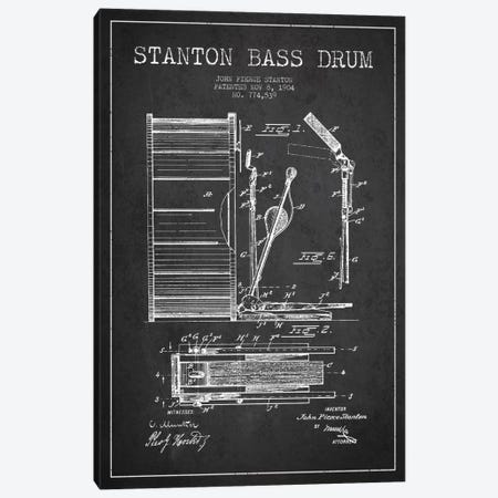 Stanton Bass Charcoal Patent Blueprint Canvas Print #ADP1064} by Aged Pixel Art Print