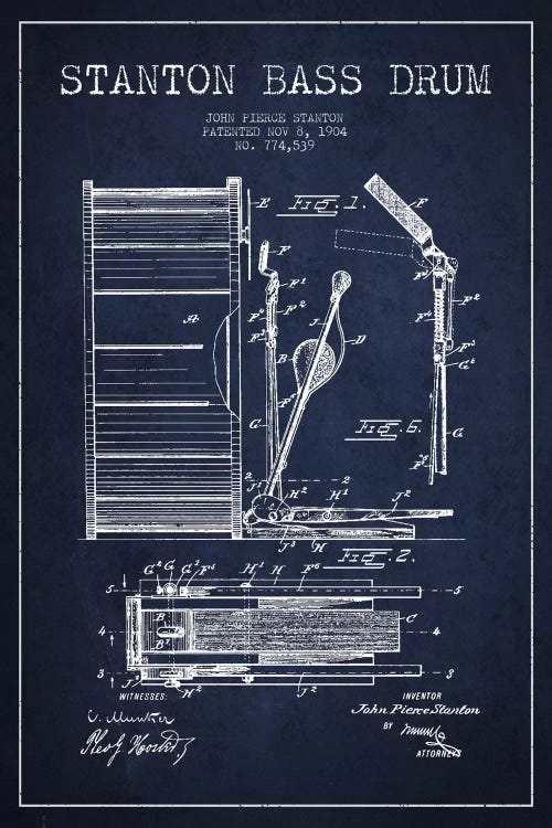 Stanton Bass Navy Blue Patent Blueprint