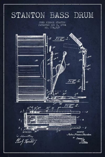 Music Blueprints: Stanton Bass Navy Blue Patent Blueprint by Aged Pixel