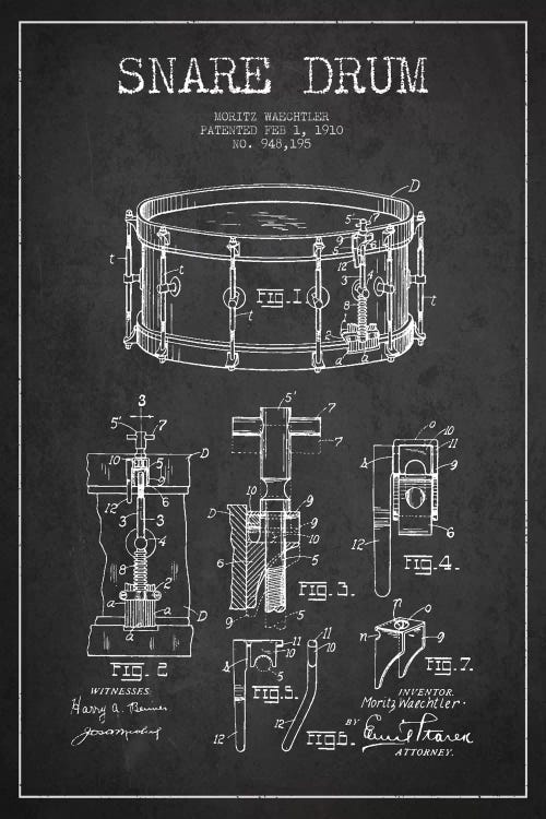 Waechtler Snare Charcoal Patent Blueprint