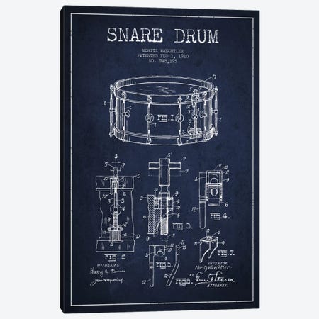 Waechtler Snare Navy Blue Patent Blueprint Canvas Print #ADP1071} by Aged Pixel Canvas Print