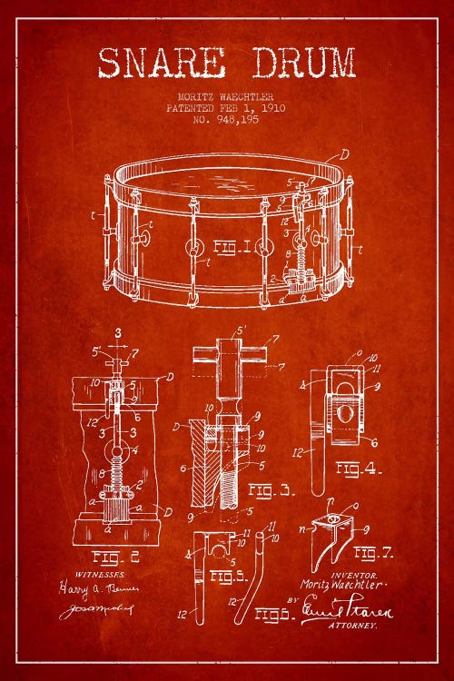 Waechtler Snare Red Patent Blueprint
