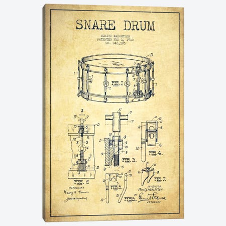 Waechtler Snare Vintage Patent Blueprint Canvas Print #ADP1073} by Aged Pixel Canvas Print