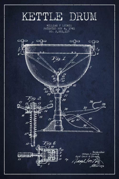 Ludwig Kettle Navy Blue Patent Blueprint