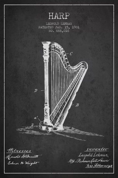 Harp Charcoal Patent Blueprint