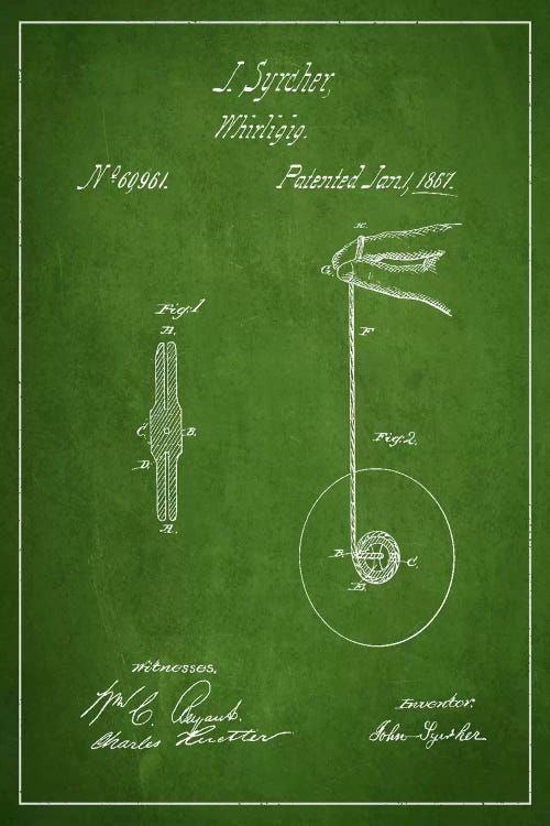 Yoyo Green Patent Blueprint