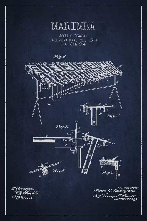 Marimba Navy Blue Patent Blueprint