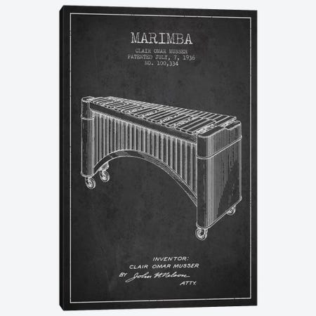 Marimba Charcoal Patent Blueprint Canvas Print #ADP1089} by Aged Pixel Canvas Artwork