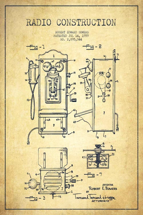 Bowers Radio Vintage Patent Blueprint