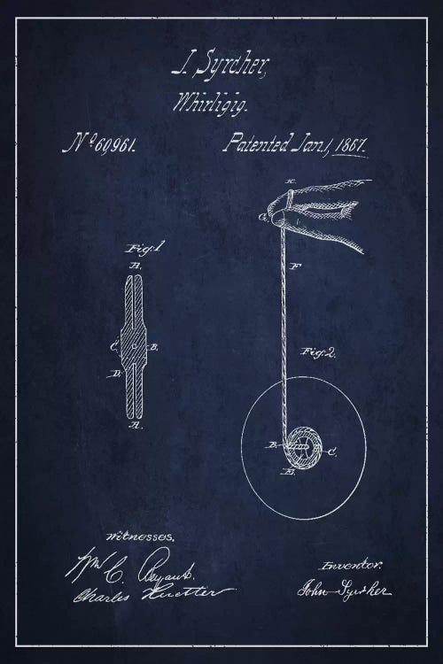 Yoyo Navy Blue Patent Blueprint I