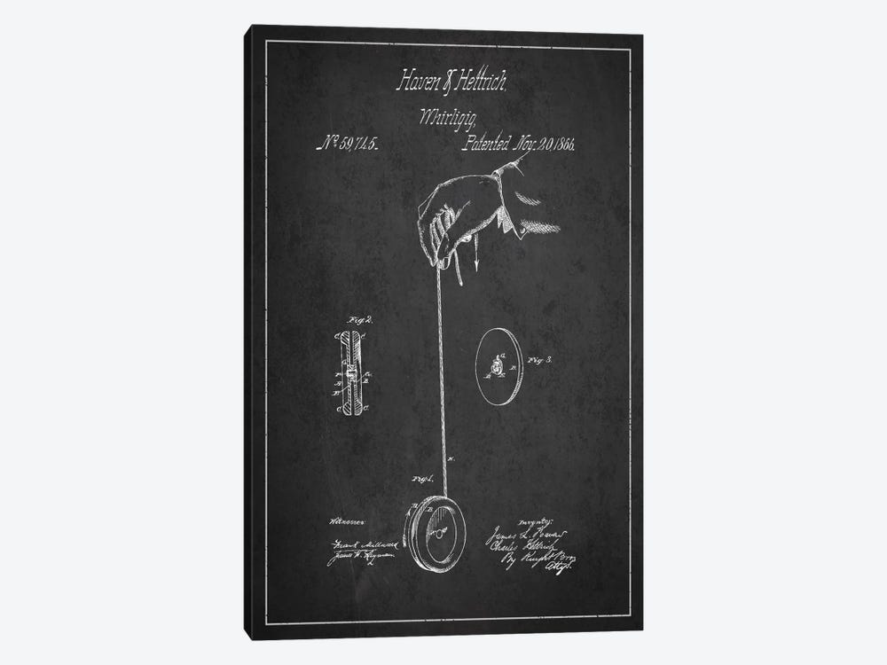 Yoyo Dark Patent Blueprint by Aged Pixel 1-piece Canvas Artwork
