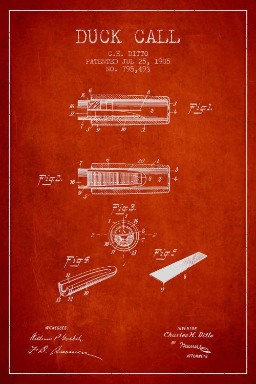 Duck Call 2 Red Patent Blueprint