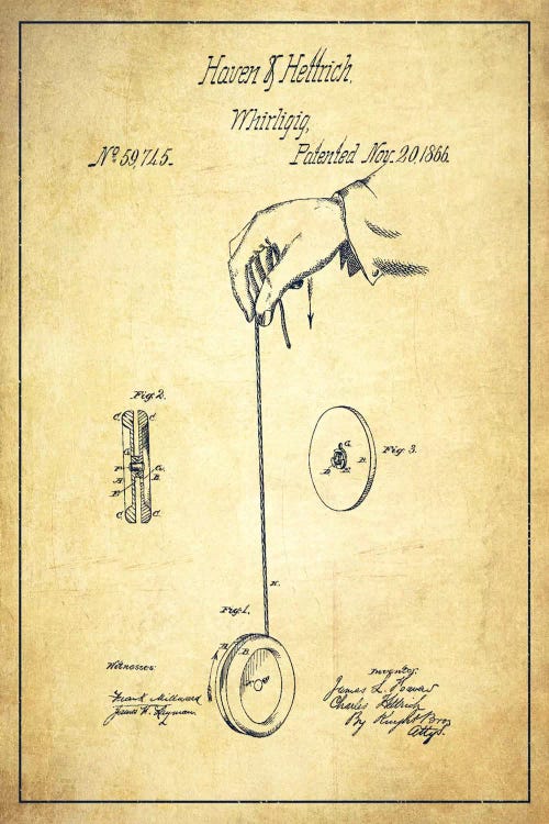 Yoyo Vintage Patent Blueprint