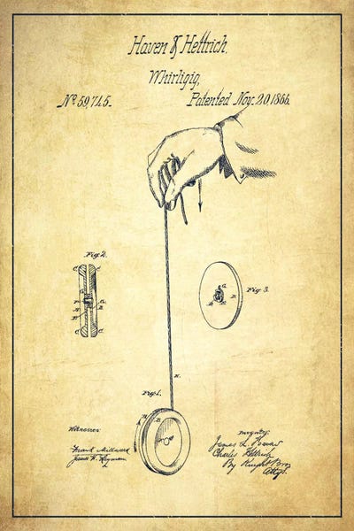 Yoyo Vintage Patent Blueprint II