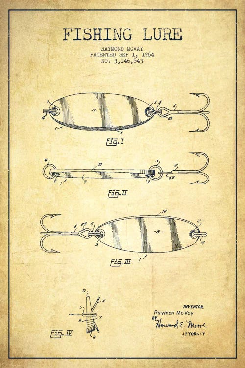 Fishing Tackle Vintage Patent Blueprint